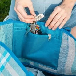 CGEAR - Plaid Multi Pocket Sand-Free Tote (Blue Plaid) 10 CGEAR - Plaid Multi Pocket Sand-Free Tote (Blue Plaid)