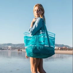 Beach & Leisure CGEAR - Clear Sand-Free Tote (Turquoise Stripe) 8 Beach & Leisure CGEAR - Clear Sand-Free Tote (Turquoise Stripe)