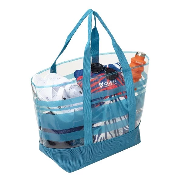 Beach & Leisure CGEAR - Clear Sand-Free Tote (Turquoise Stripe) 6 Beach & Leisure CGEAR - Clear Sand-Free Tote (Turquoise Stripe)