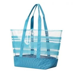 Beach & Leisure CGEAR - Clear Sand-Free Tote (Turquoise Stripe)