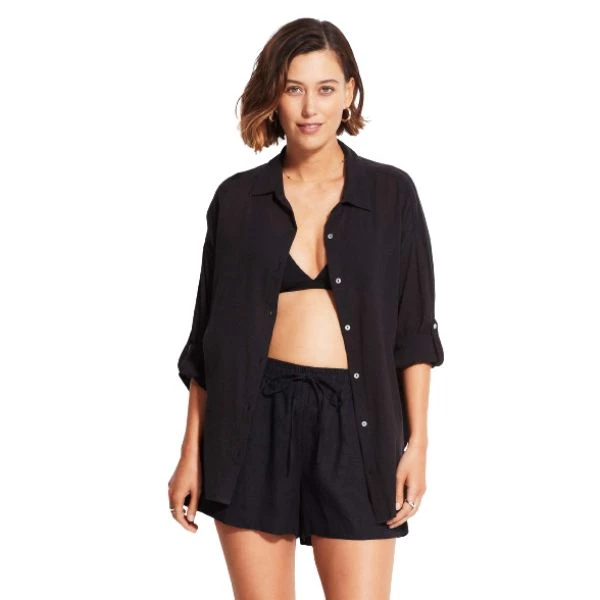 SEAFOLLY - Essential Linen Short Beachwear 3 SEAFOLLY - Essential Linen Short Beachwear