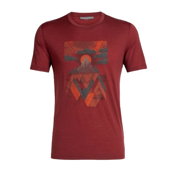 ICEBREAKER - Men's Tech Lite Short Sleeve Crewe Sunset Geo Run/Trail 3 ICEBREAKER - Men's Tech Lite Short Sleeve Crewe Sunset Geo Run/Trail