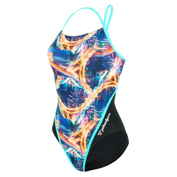 AQUA SPHERE - Phelps Trafic Racing Back Costume (Multicolor / Black) One Piece/Swimsuit 4 AQUA SPHERE - Phelps Trafic Racing Back Costume (Multicolor / Black) One Piece/Swimsuit