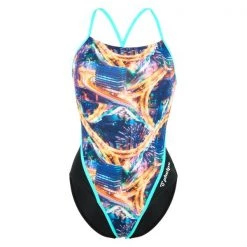 AQUA SPHERE - Phelps Trafic Racing Back Costume (Multicolor / Black) One Piece/Swimsuit