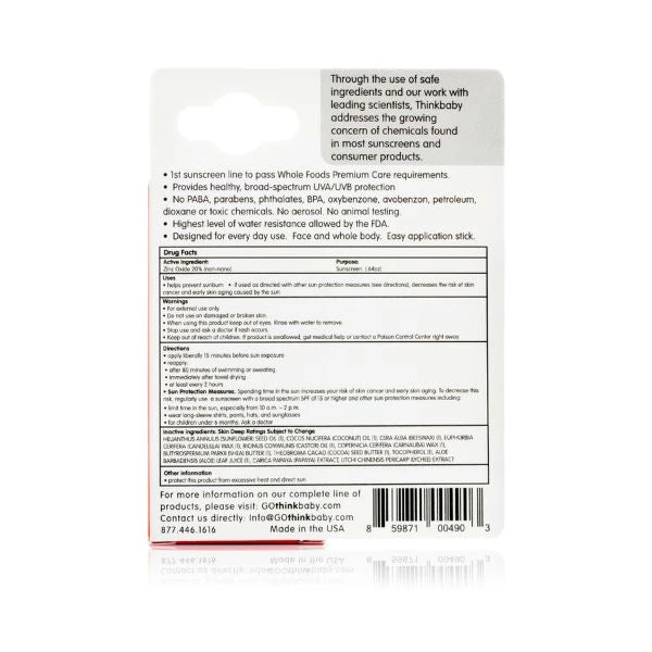 Skin Care THINKBABY - Sunscreen Stick SPF 30+ 6 Skin Care THINKBABY - Sunscreen Stick SPF 30+