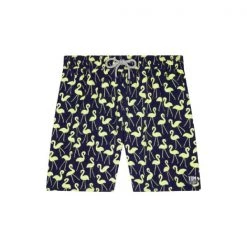 Tom&Teddy TOM & TEDDY - Men's Shorts (Dark Blue & Yellow Flamingo) Other Sports