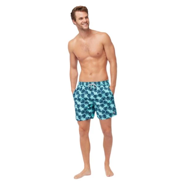 Tom&Teddy TOM & TEDDY - Men's Shorts (Aqua & Navy Leaves) Other Sports 3 Tom&Teddy TOM & TEDDY - Men's Shorts (Aqua & Navy Leaves) Other Sports